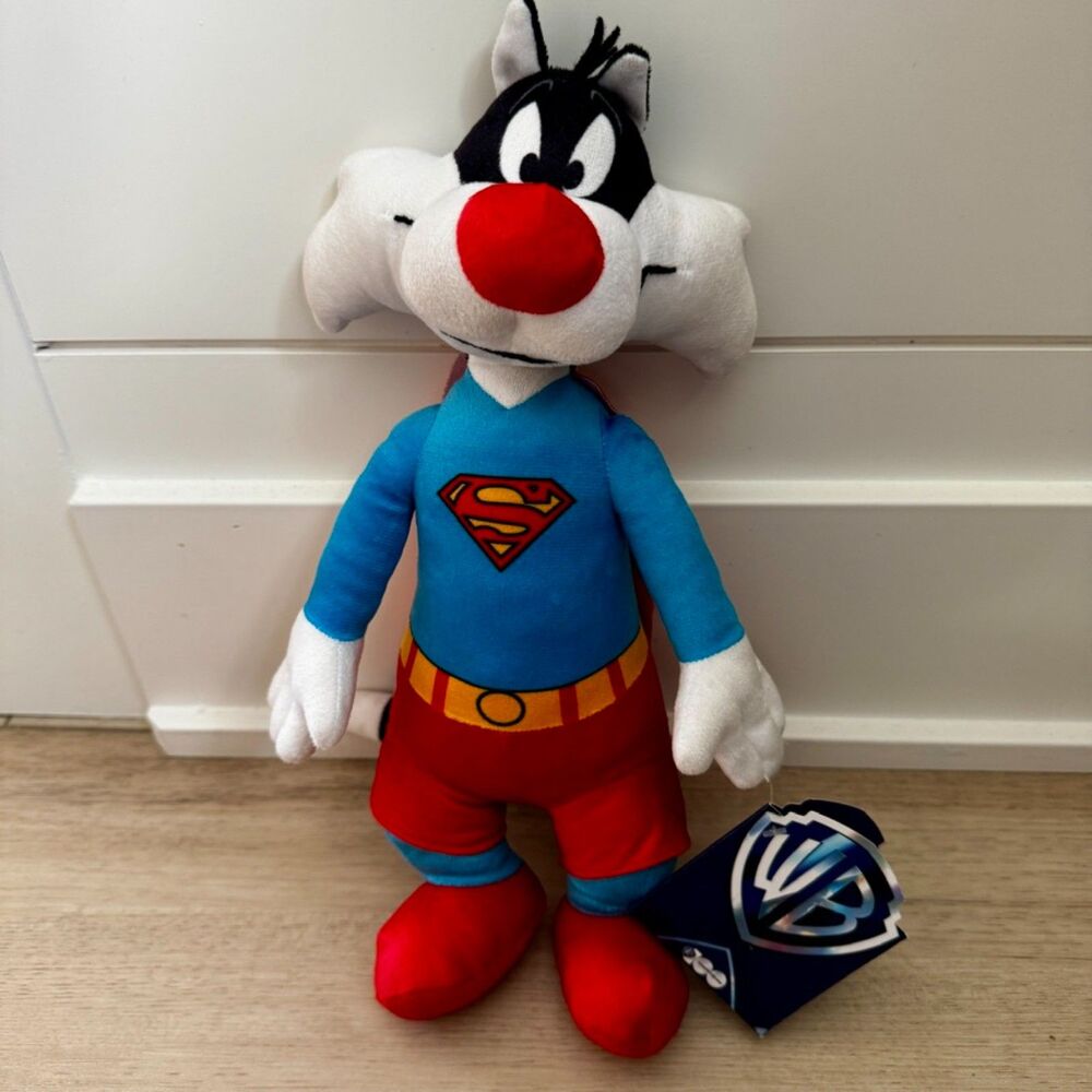 Looney Tunes Sylvester The Cat Super Hero Superman Plush Warner Brothers